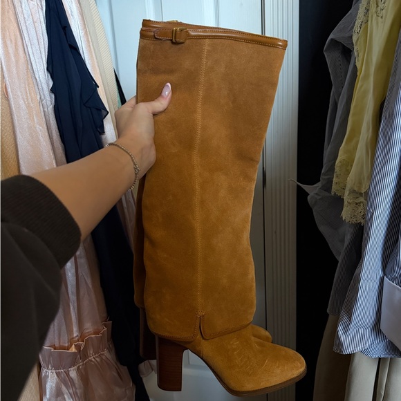 Franco Sarto Shoes - Franco Sarto Camel Suede Heeled Boots